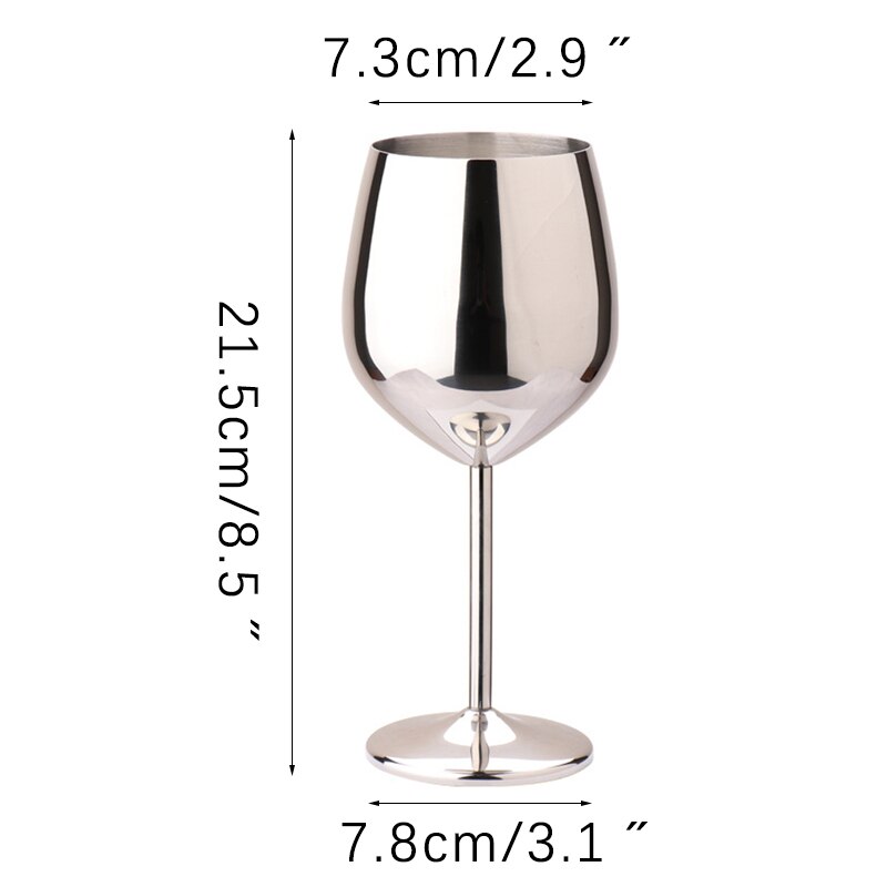 304 Stainless Steel Goblet Wine Glass Juice Drink Goblet Shatterproof Party Barware Large-Capacity Goblet Bar Accessories: mirror 500ml