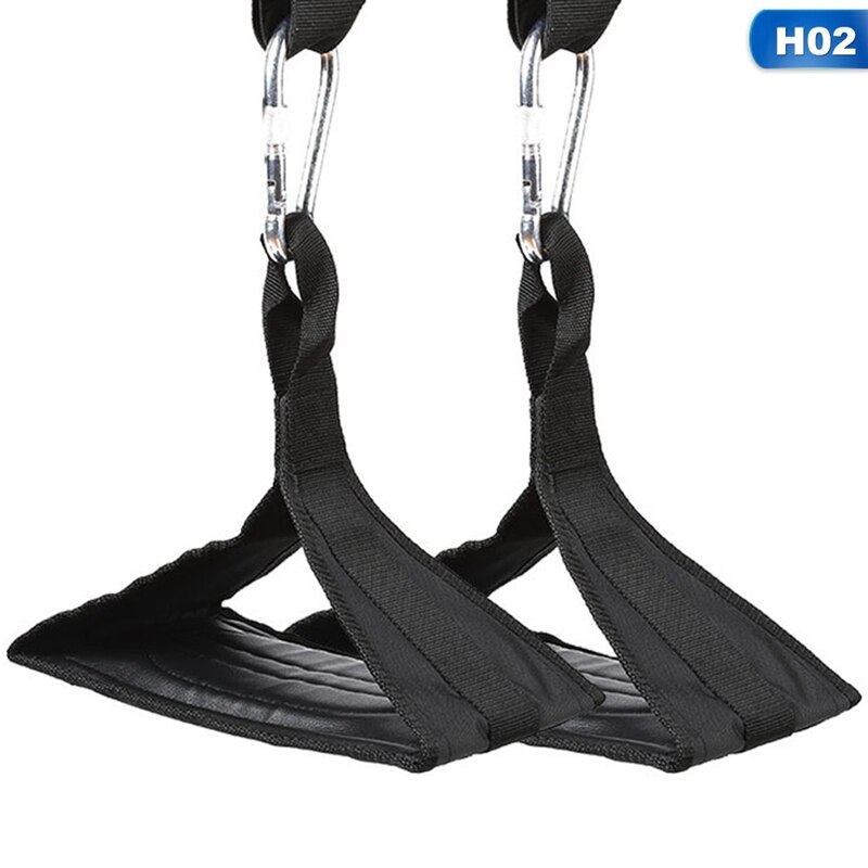 Correas de eslinga para Fitness suspensión resistente al desgarro, par de trabajo pesado para barra de tracción, elevación de piernas colgante, equipo de Fitness para gimnasio en casa: Black