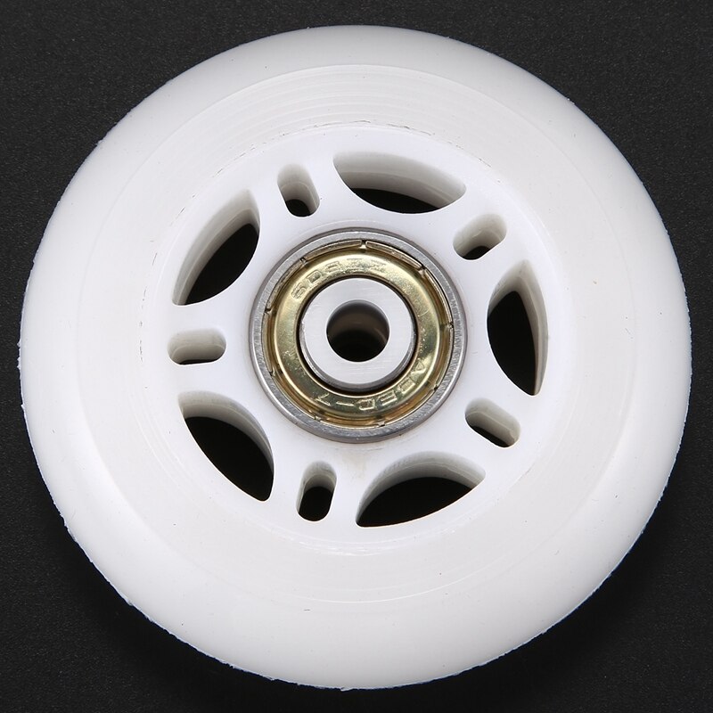 4 Pack Inline Skate Wheels Beginner&#39;s Roller Blades Replacement Wheel with Bearings 70mm White