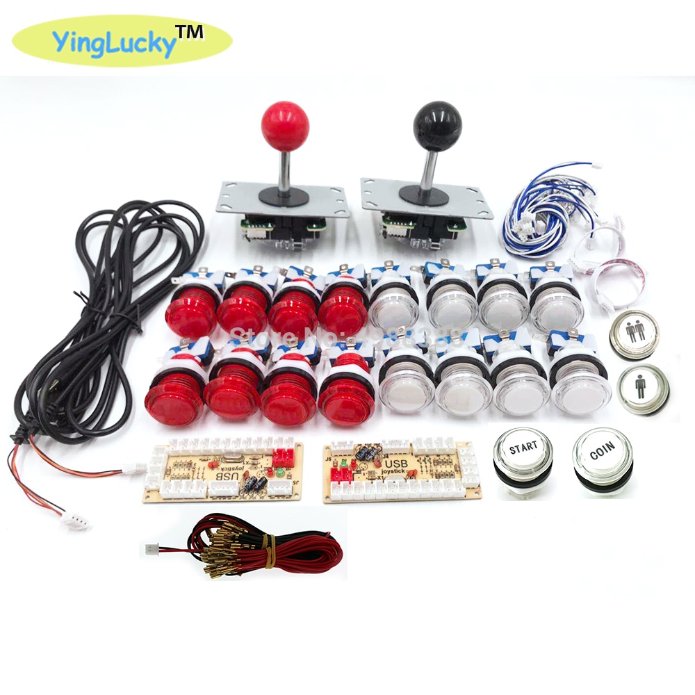 Joystick de atraso zero arcada kit diy led botão + joystick + usb codificador chicote de fios controlador usb para arcade mame jogo arcade