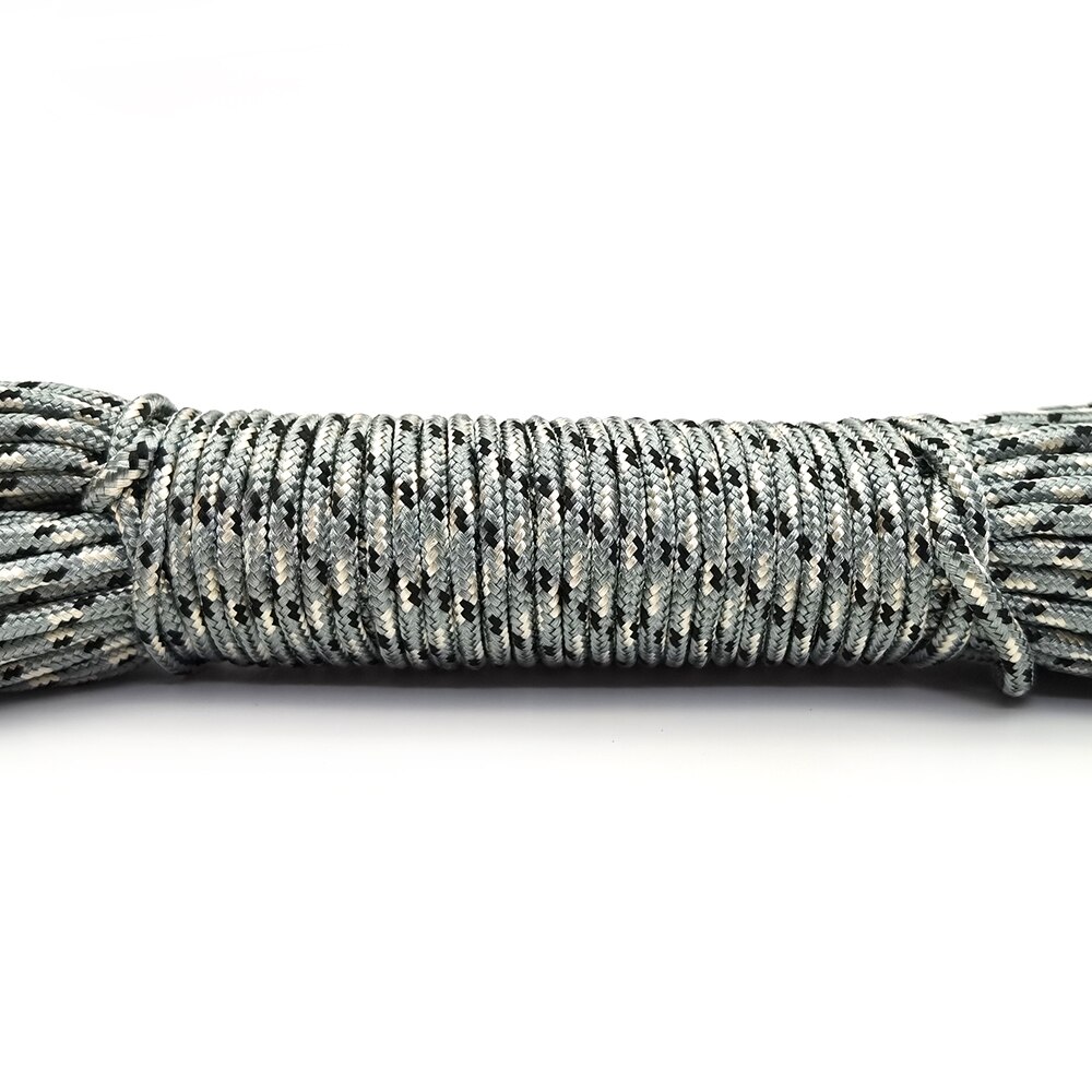 Cordón de paracaídas sólido de 3mm, cuerda Mil Spec tipo un hebra, escalada, Camping, equipo de supervivencia, Paracord: Negro / 31 m