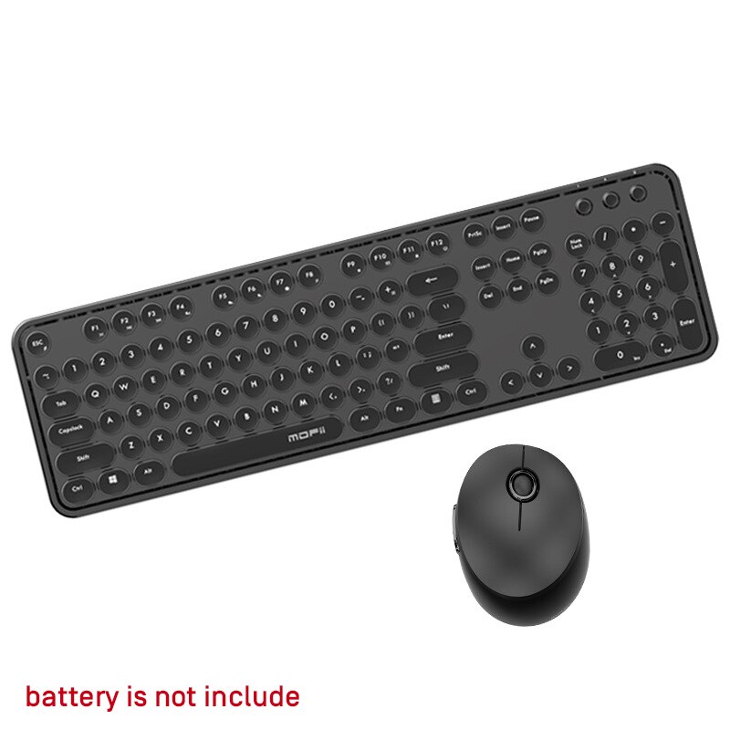 Set van 2.4g draadloze toetsenborden en muizen, schattig roze multifunctioneel toetsenbord en muis voor lenovo/asus/dell muizen, 1600 dpi gamertoetsenbord: Zwart