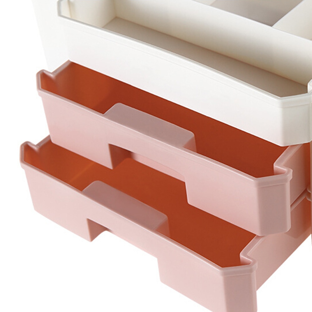 Plast makeup arrangør kosmetisk skuffe makeup opbevaringsboks container negle kiste holder desktop diverse opbevaring sag perle værktøjer