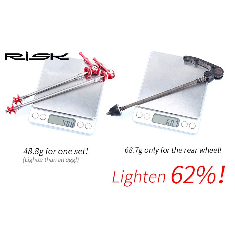 48.8g/Pair Ultralight Titanium TI QR Road Bike Quick Release Skewer lever Road Bicycle Cycling Hub Quick Release