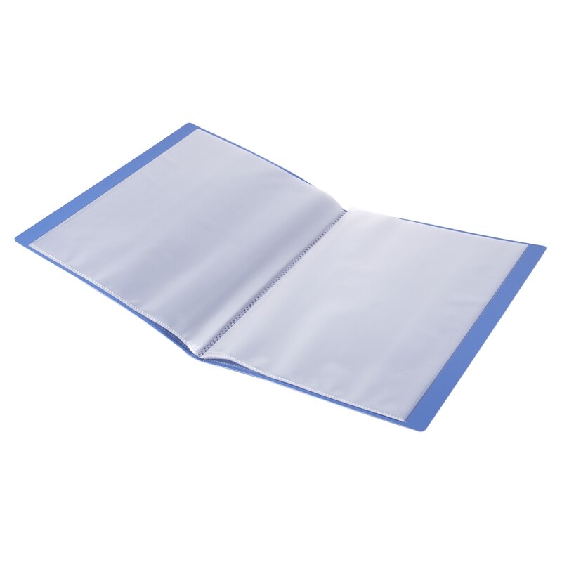 Blue Plastic Cover A4 Clear Book File with 20 Clear Pockets
