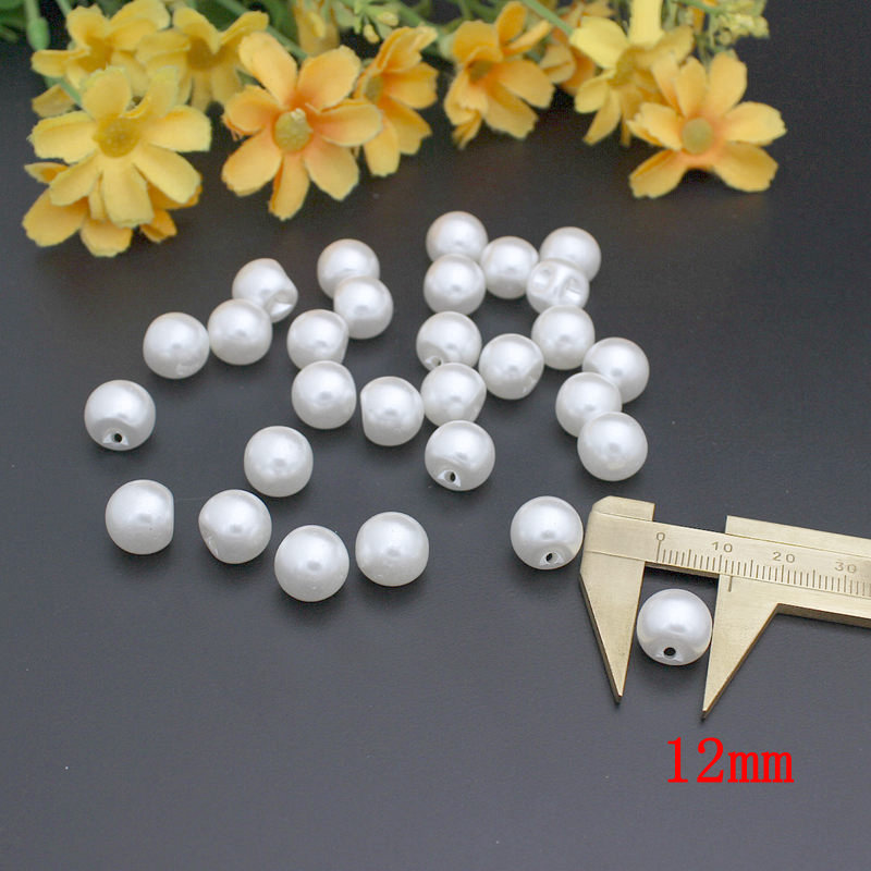 50pcs/lot mix Size 4 side hole white color pearl buttons clothes sewing accessory crafts decorative buckl buttons sewing button: 12mm