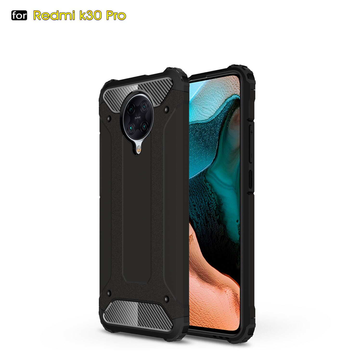 Voor Coque Xiaomi Poco F2 Pro Case Little F2 Pro Heavy Armor Slim Hard Rubber Cover Silicone Telefoon Gevallen Voor xiaomi Poco F2 Pro: Black