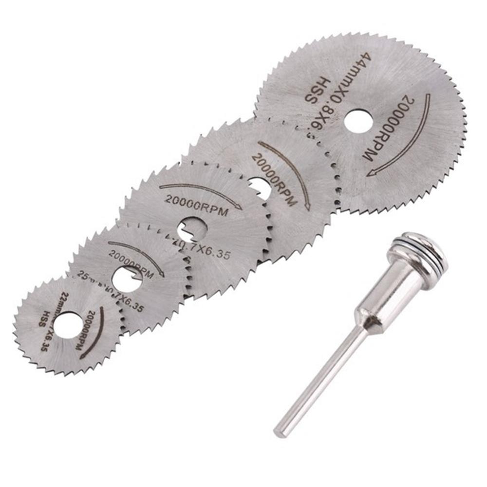 Drill Warehouse 6PCS 1/8" Shank High Speed Steel Mini Saw Blades with Mandrels For Dremel Fordom Rotary Tool