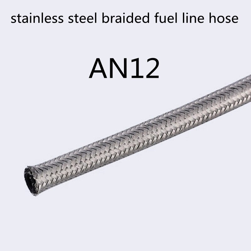 1 Meter Braided Oil Line Fuel Hose Oil Gasoline Brake Line Hose Nylon Fuel line Hose AN4 AN6 AN8 AN10 AN12: AN12 teflon hose