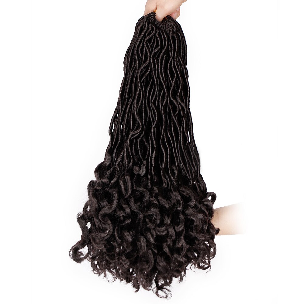 MUSES Crochet Hair Extensions Bohemian Faux Locs Curly Crochet Braiding Hair Synthetic Hair Ombre Braids