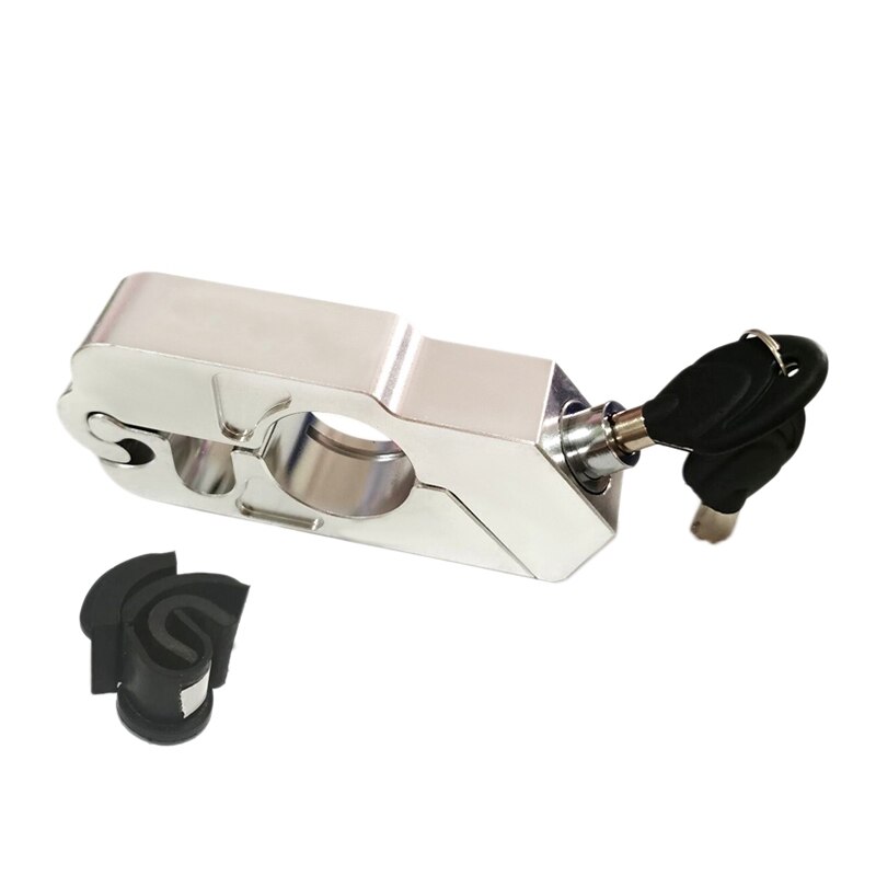 Bloqueo de manillar de bicicleta de aleación de aluminio protección antirrobo para motocicleta: Silver