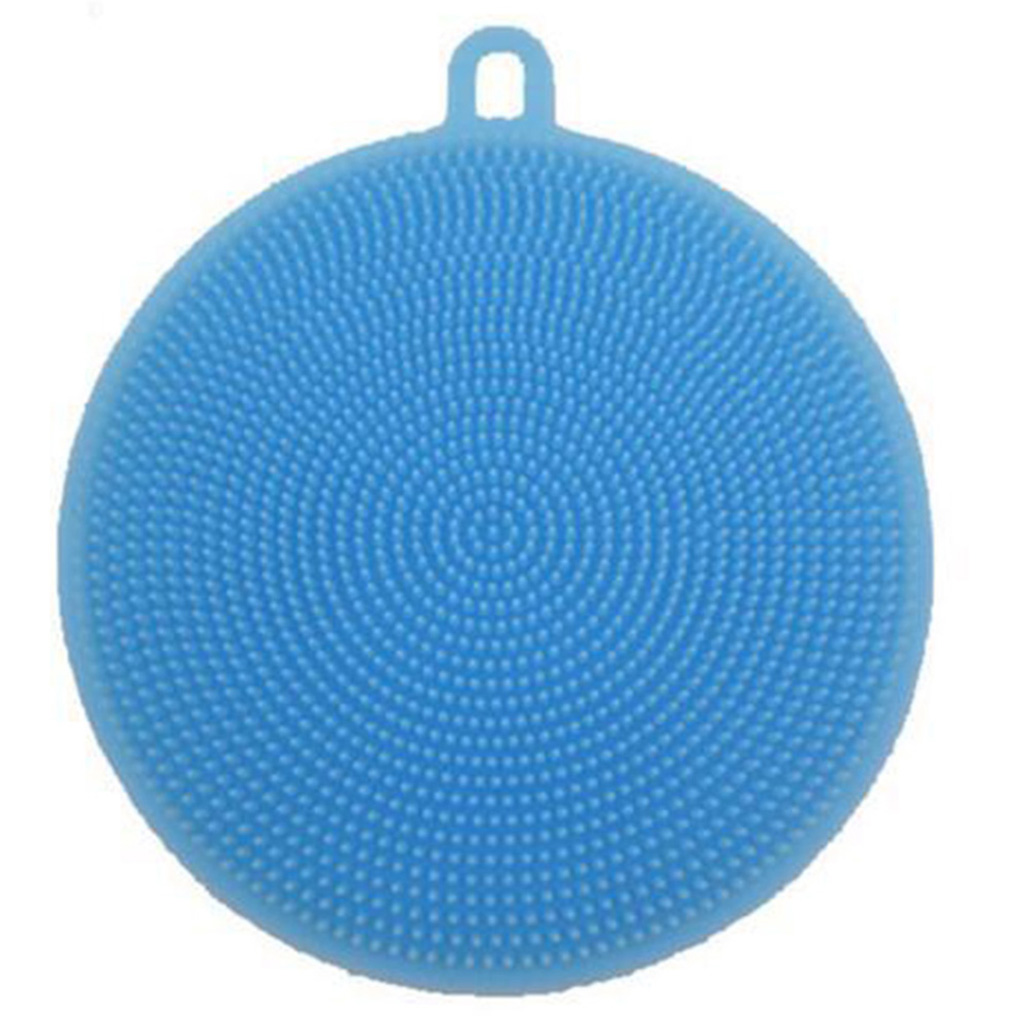 Esponja mágica de silicona para lavar platos, cuenco, cepillo de limpieza, estropajo multifunción, olla, sartén, cepillos de lavado, Limpiador de cocina herramienta de cocina: Azul
