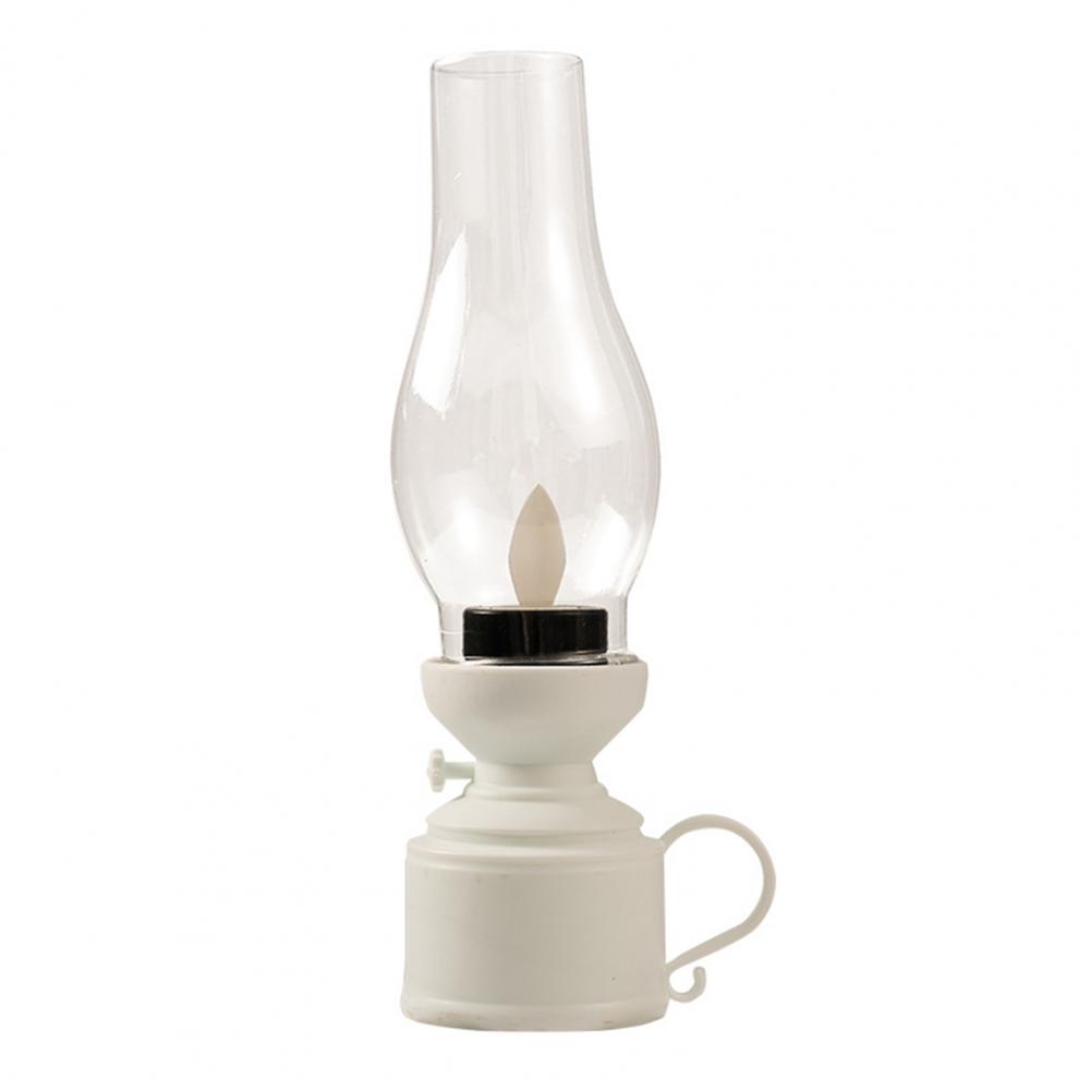 Vintage 80s Old-fashioned Kerosene Lamp LED Candle Flickering Warm Light Home Decor Electronic Candle Lamp: Red