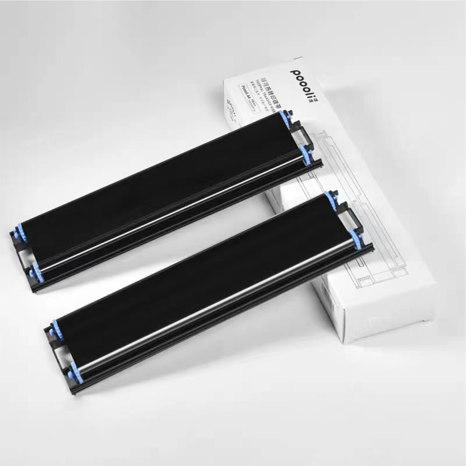 Poooli Thermische Transfer Lint Printer Verbruiksartikelen 2 Rolls/Box Compatibel Met Poooli A4 Mobiele Printer