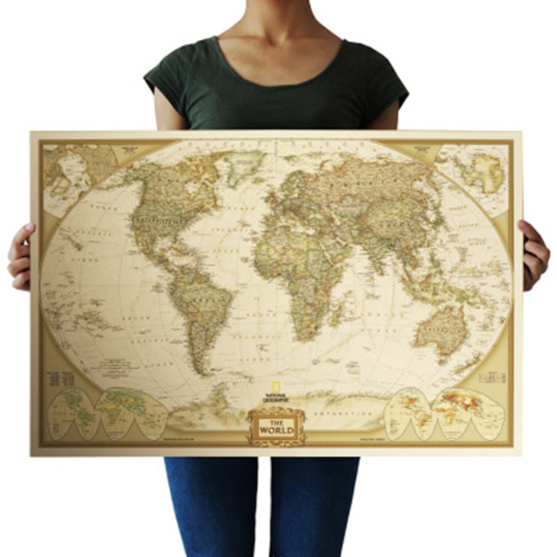 Vintage Retro Matte Kraft Paper World Map Antique ... – Vicedeal