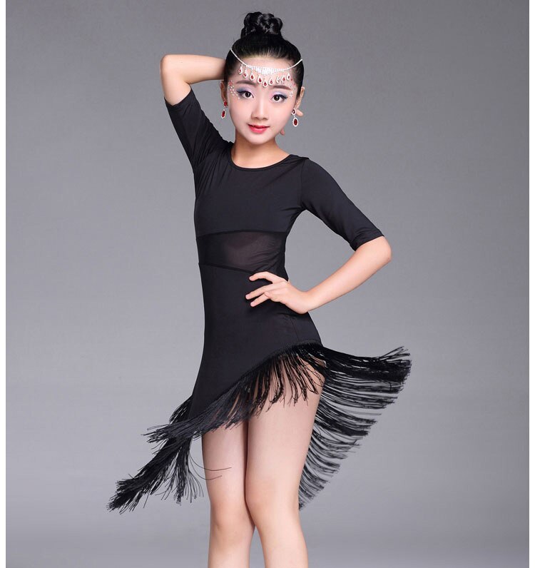 Vestido de baile latino para niños, novedad de , Swing Dance, con flecos, Tango, Salsa, salón, vestidos infantiles para niñas, competición de disfraces