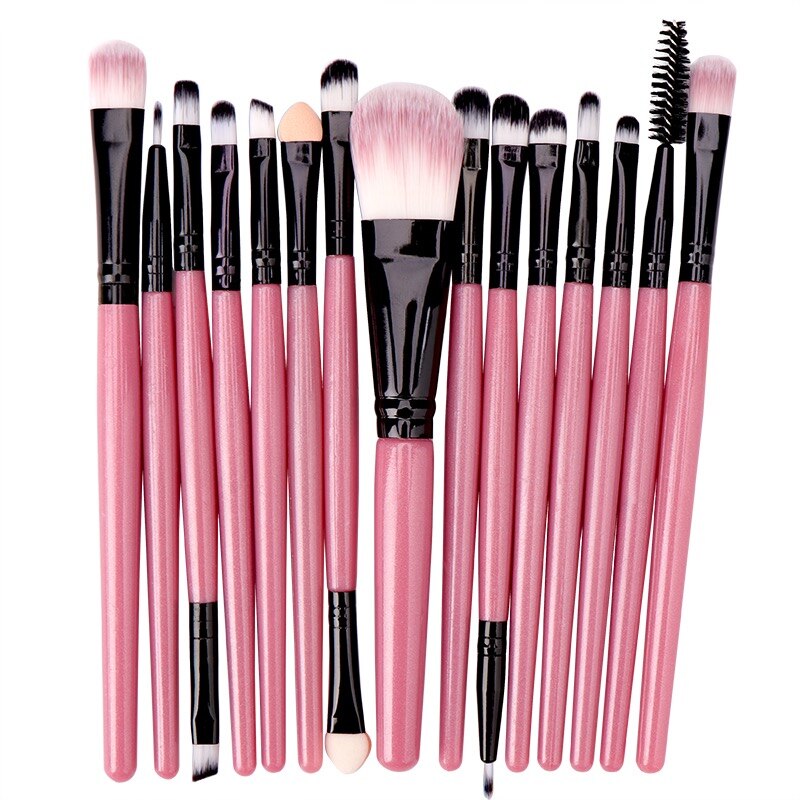 Lemoda Makeup Brushes Set 15pcs Eyebrow Highlighter Powder Foundation Eye Shadow Brush Cosmetics Makeup Brush: FH