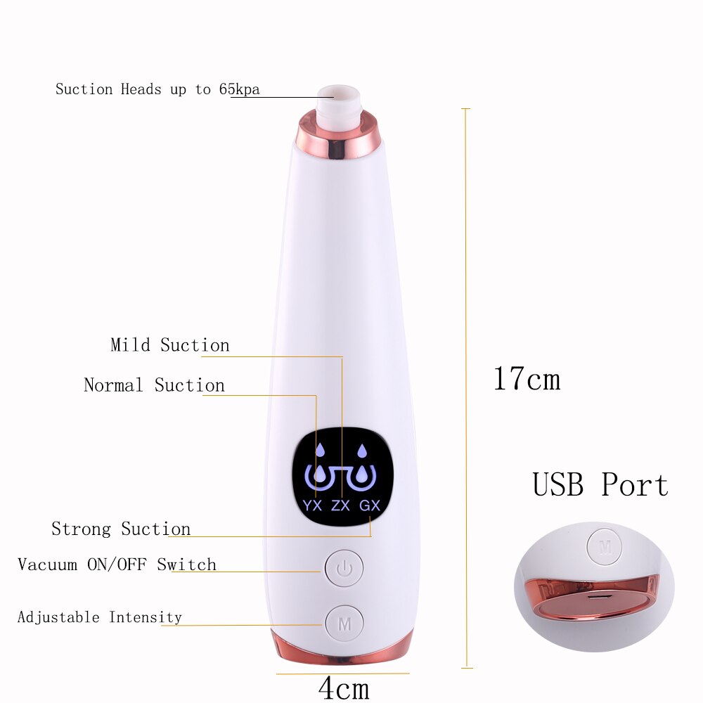 Black Head Remover Blackhead Vacuum Visible Facial Pore Cleaner Microscope Blackhead Suction Rechargeable Acne Pimple Remove