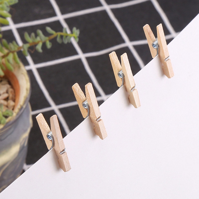 50Pcs Log Kleur Hout Clip Wasknijpers Mini Home Storage Clip Kleding Map 25Mm 35Mm 45Mm houten Wasknijpers Decoratieve