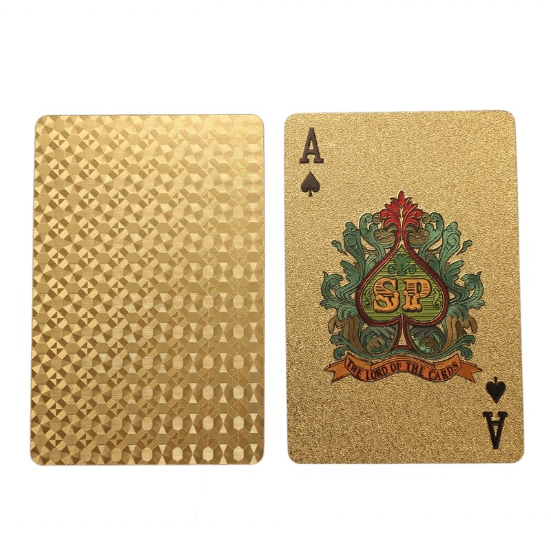 24K Gold Playing Cards Plastic Poker Game Deck Foil Pokers Pack ic Cards Waterproof Card