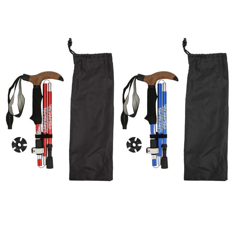 Folding Hiking Climbing Pole Aluminum Alloy Quick Lock Trekking Pole Ultralight Foldable Walking Pole Trek Climb Accessory