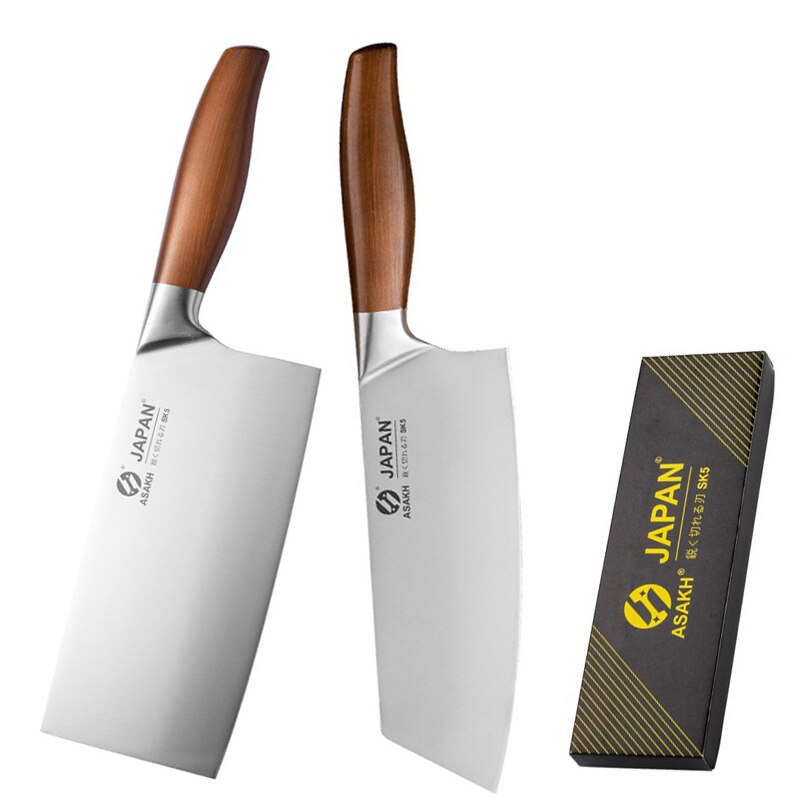 Roestvrij Staal Japanse Keukenmes Hakken Dual-Purpose Koksmes Slagersmes Slagersmes Vlees Cleaver Koken Gereedschap: Style A-B with box