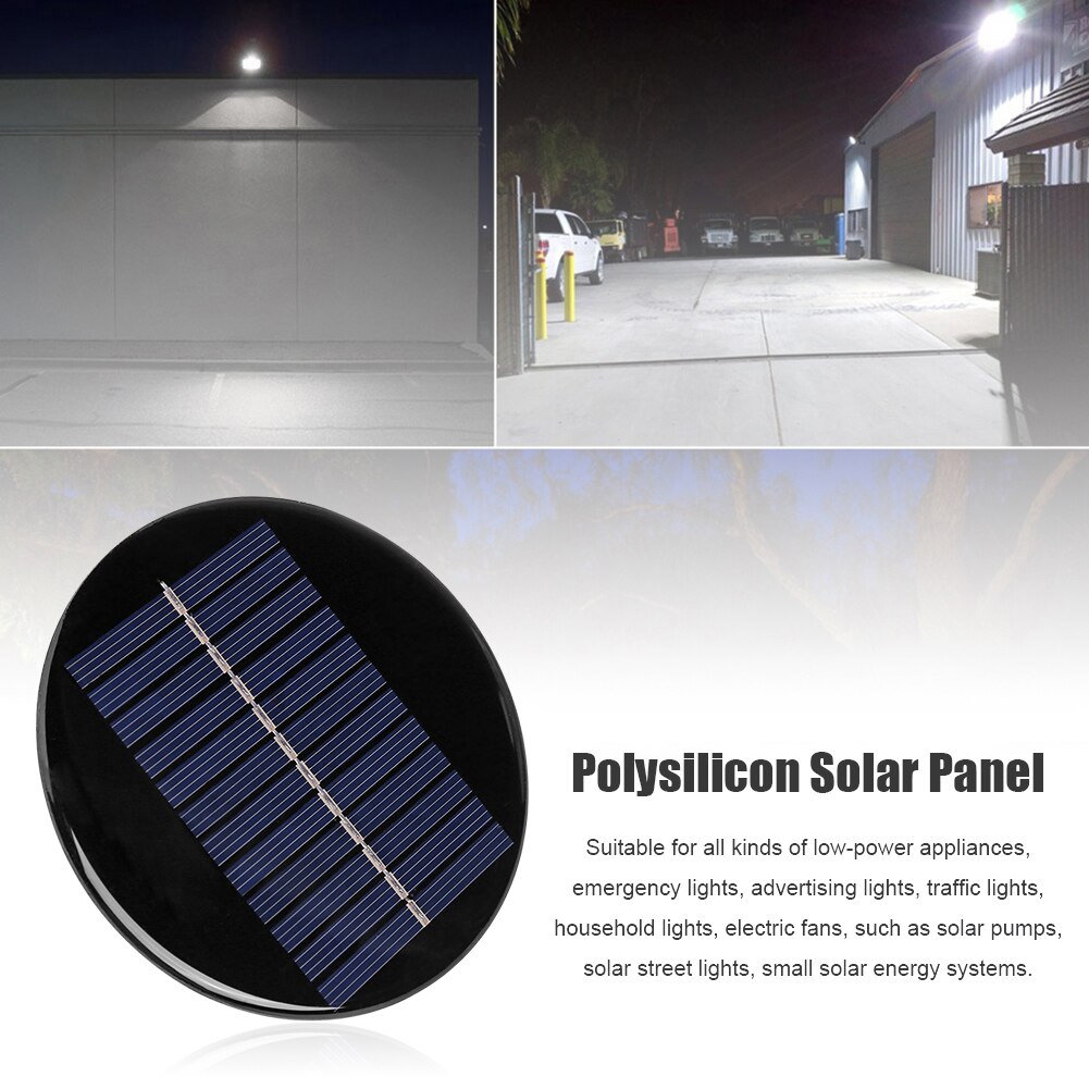 6V 0.8W Mini Polycrystalline Silicon Solar Cell Module Circle Round Polysilicon Solar Panel Module 24 Solar Cells