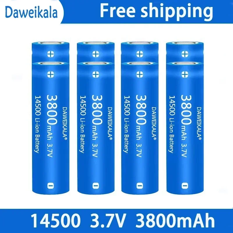 Batería 14500, batería de iones de litio de gran capacidad de 3,7 V, 3500mah, utilizada para cepillo de dientes eléctrico, maquinilla de afeitar, batería recargable de peluquero: Azul cielo