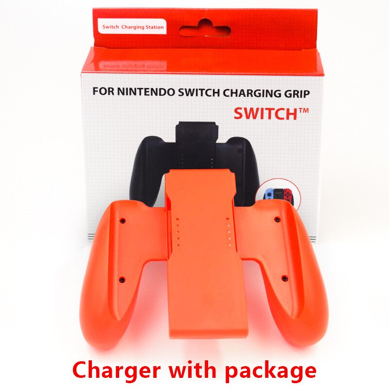 DATA FROG Grip Handle Charging Dock Station Compatible-Nintendo Switch OLED Joy-Con Handle Controller Charger Stand For Switch: Orange with package