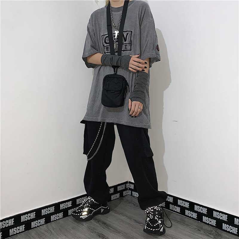 Noir Punk longs gants sans doigts manchette femmes hommes Ninja Sport extérieur Hip-hop gants coude mitaines Cool Stretch hiver bras plus