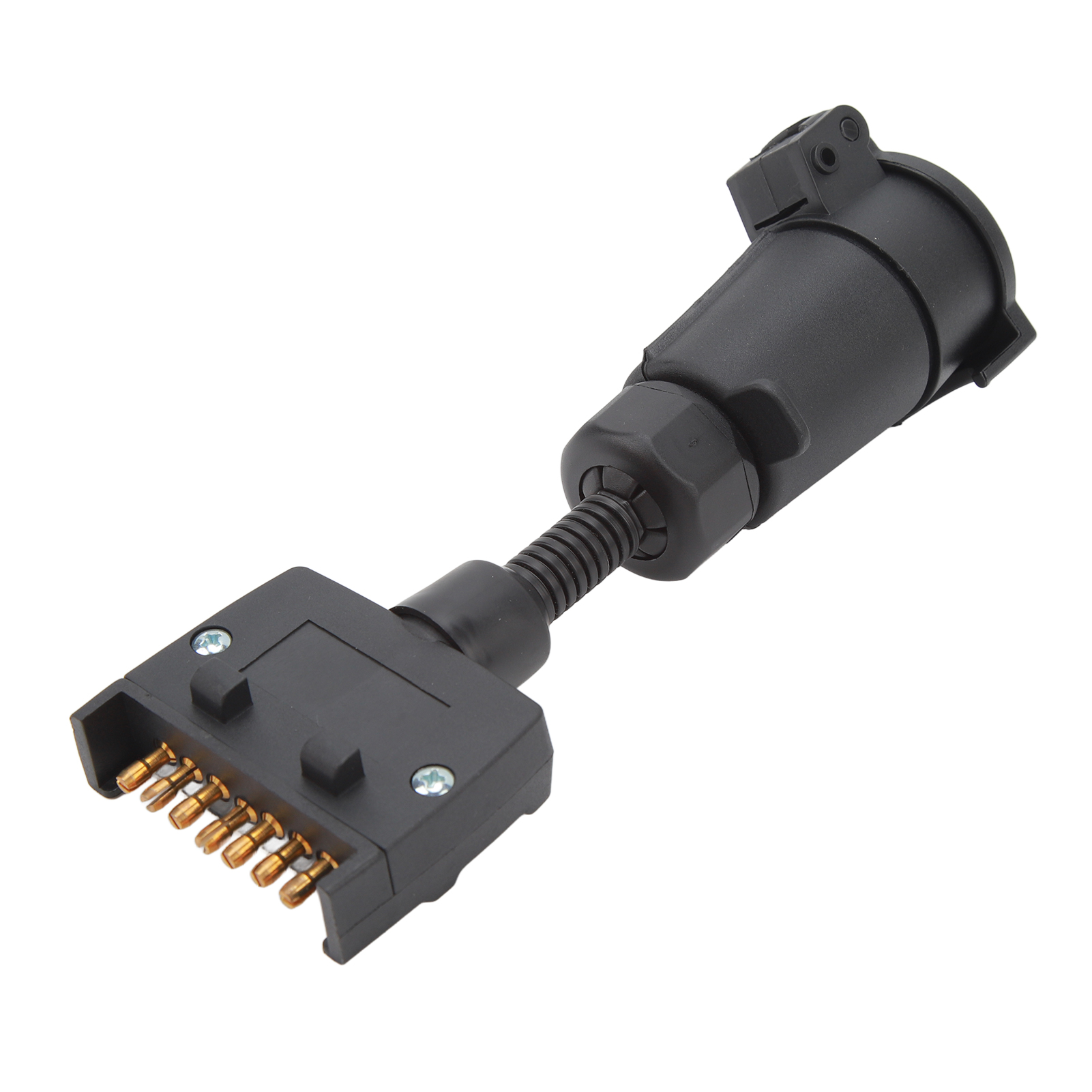 Adaptador de enchufe redondo para remolque, Conector de cableado Simple de 7 pines, hembra a macho plano, para caravana y barco