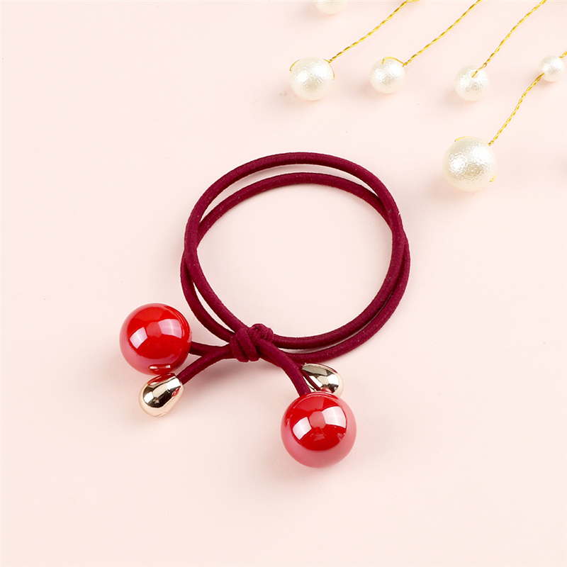 Cinta para el pelo con colgante de bola de lazo para mujer, diadema Coreana de , cuerdas para el cabello de niñas, elástica, Simple, accesorios para el cabello,: Gris