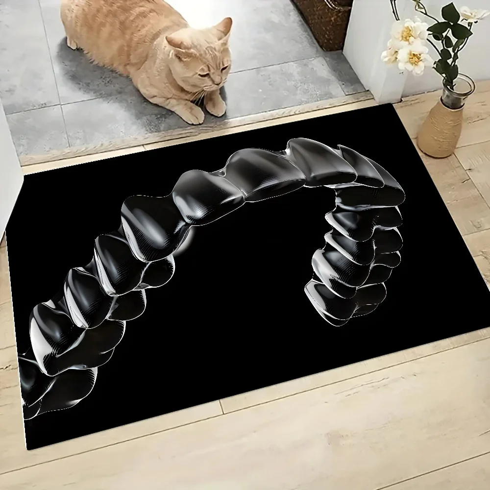 sterben Zahnarzt-Zahn-Bodenmatte, grafisch bedruckte Flanell-Fußmatten für Badezimmer, Küche, Eingang, Teppich, Heimdekoration: 40 cm x 60 cm / Marine Blau