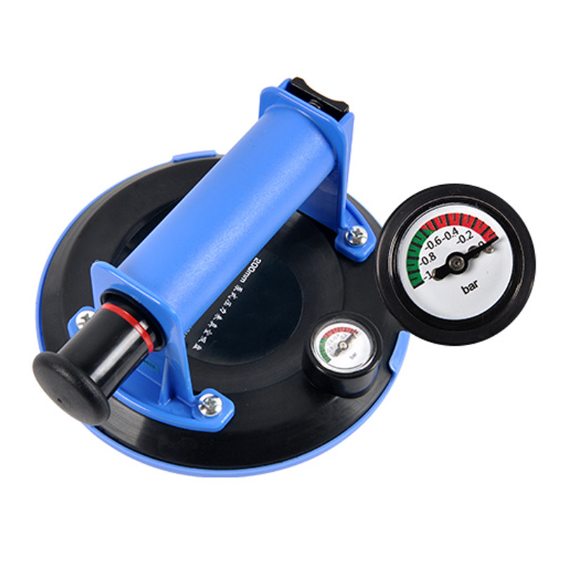 Industrial Grade Vacuum Suction Cup 6 inches Powerful Heavy Duty Tile Glass Suction Lifter Tool Tiling Aid: With vacuum gauge