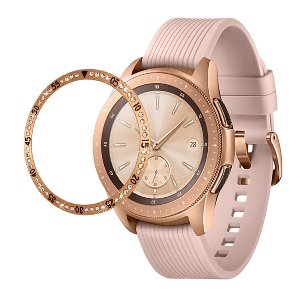 Bezel cover til samsung gear  s3 frontier metal-sæt diamant bezel til samsung galaxy watch 42mm 46mm ur tilbehør