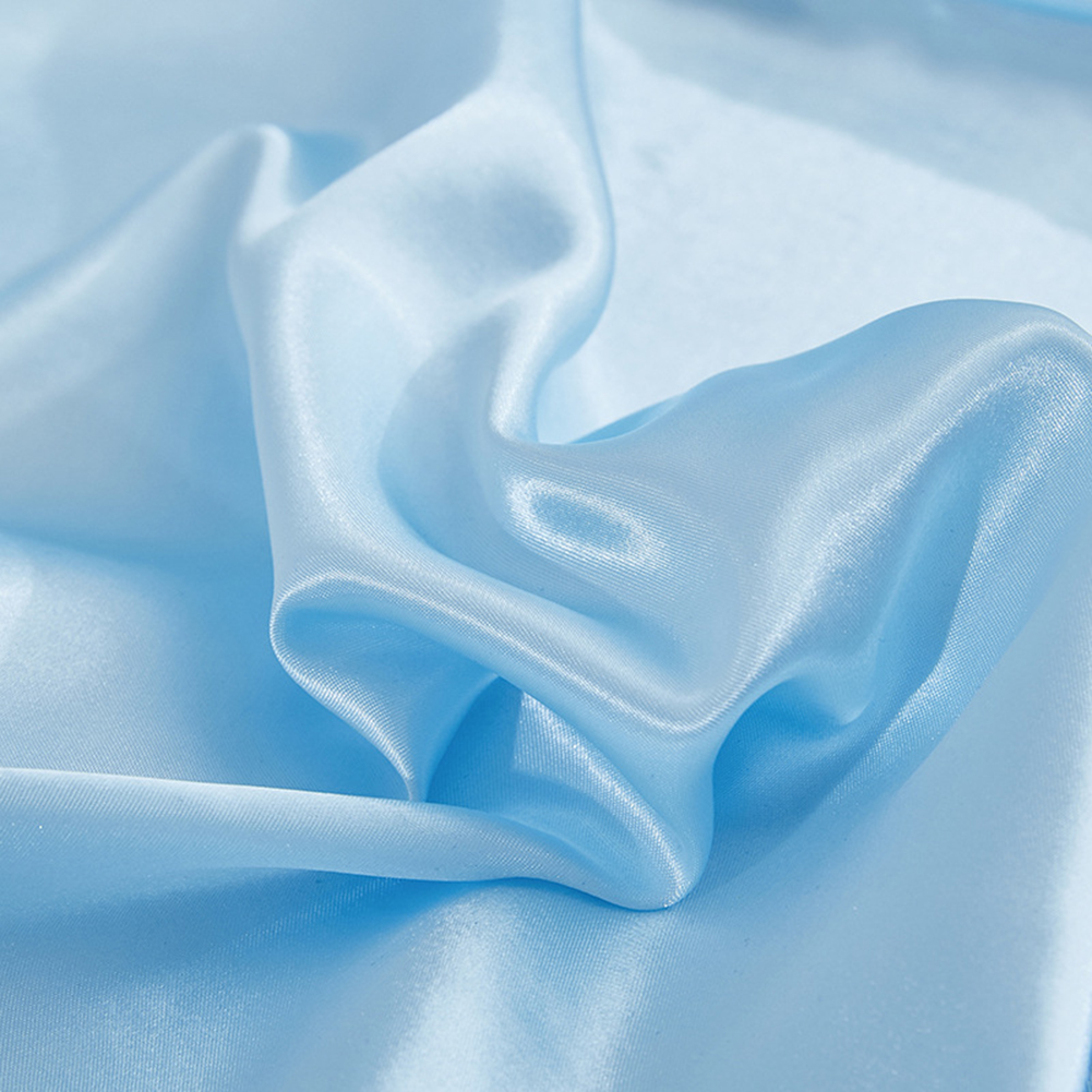 Funda de almohada de satén de poliéster suave, cubierta protectora de tela de color sólido, luz Invisible, decoración del hogar: light blue