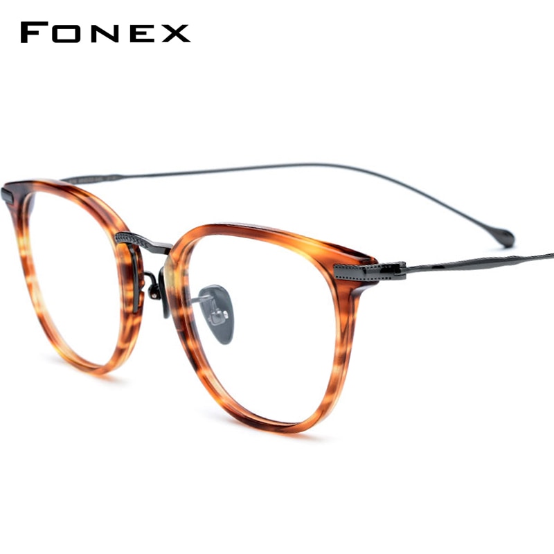 Montura de gafas ópticas de titanio puro B para hombres, gafas graduadas cuadradas Vintage para mujeres, gafas de miopía redondas Retro, gafas 839