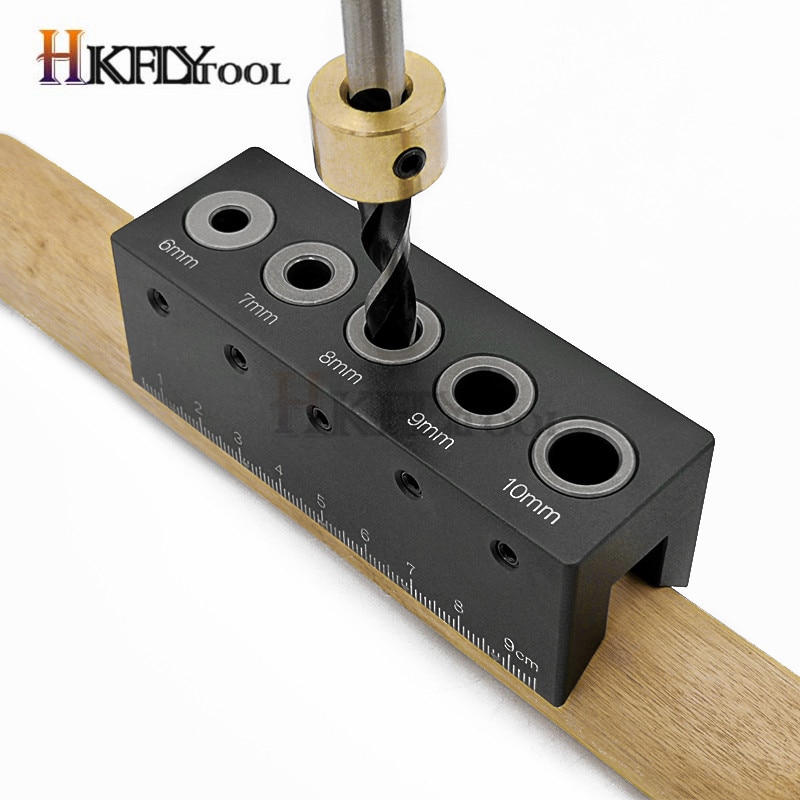 90 graders rät vinkel borrguide ficka hål jig kit aluminiumlegering hål locator doweling jig träbearbetningsverktyg