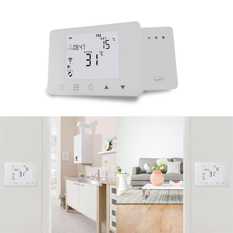 Wifi gasketel verwarmingsthermostaat set slimme wifi temperatuurregelaar voor boilers werk rf regelfunctie