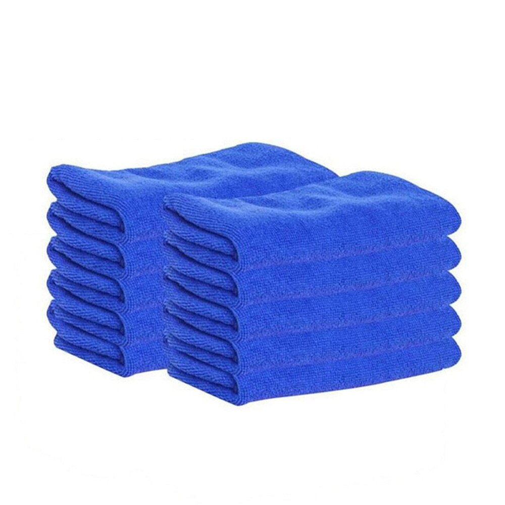 5pcs/10Pcs Microfibre Cleaning Auto Soft Cloth Washing Cloth Towel Duster 25*25cm Car Home Cleaning Micro fiber Towels: 10Pcs Blue