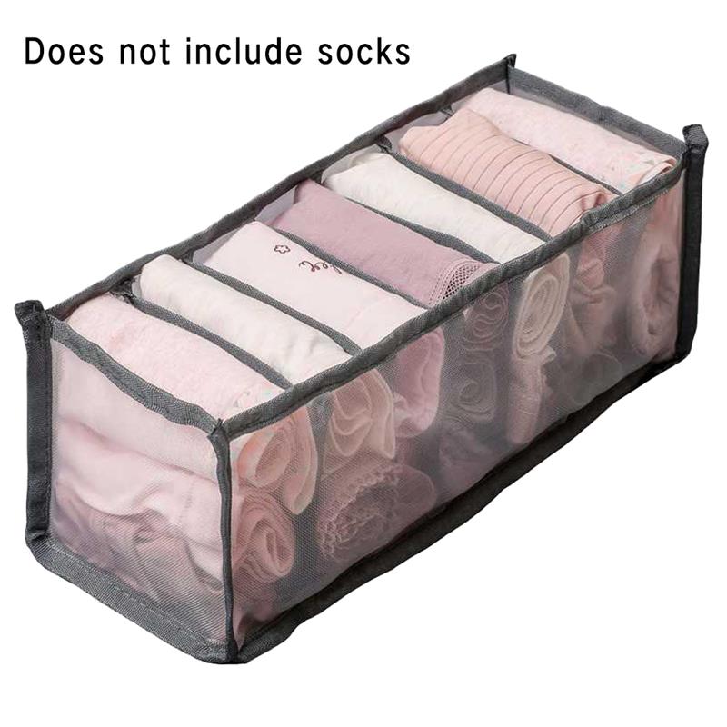 Bielizna organizator składana tkanina szuflada organizator skarpety organizatorzy szuflada schowek pojemniki na skarpetki majtki biustonosz bielizna: B Panties 7 krata