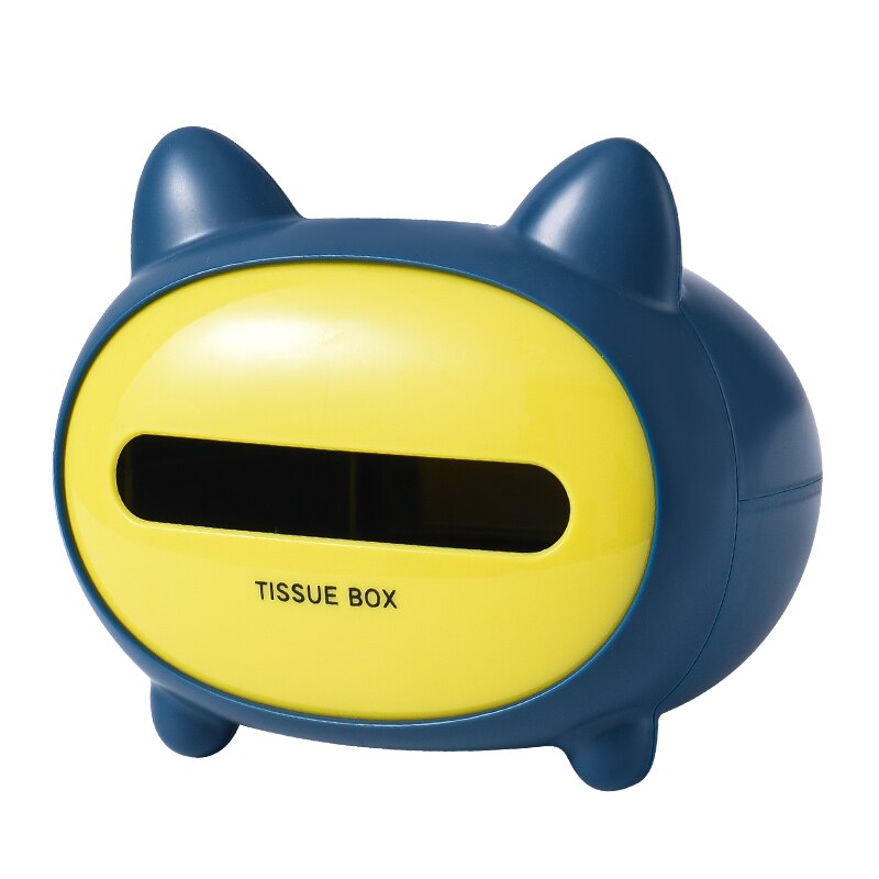 Cartoon Abs Kat Model Tissue Doos Leuke Kitty Dispenser Opslag Houder Servet Case Organizer: yellow
