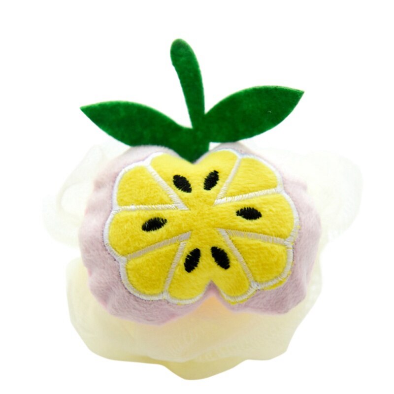 Children Bath Ball Fruit Shape Baby Kids Bath Wipe Soft Large Foaming Ball Infant Nursing Supplies Bath Flower: O