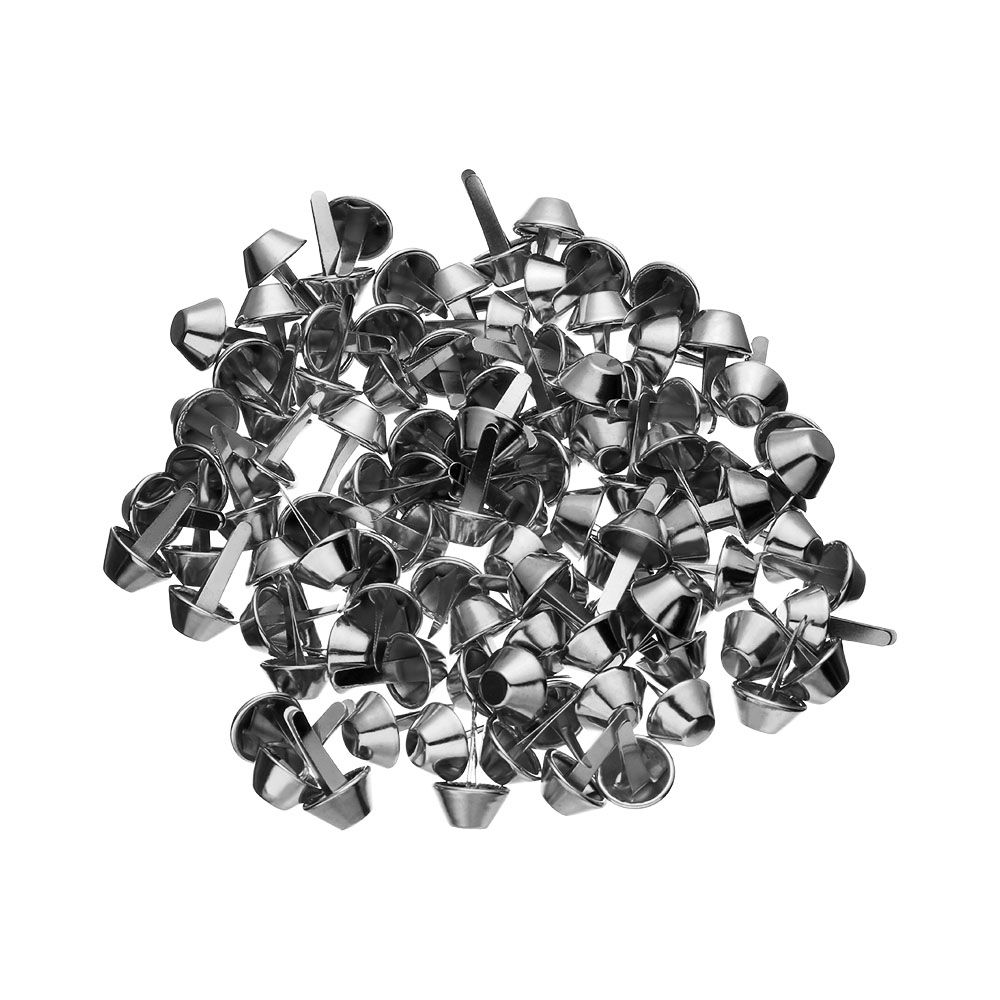 100pcs 12mm Retro Metal Feet Purse Handbag Decorative Rivets Leather Crafts Studs Pierced Bag Accessories DIY Punk Jewelry Rivet: silver