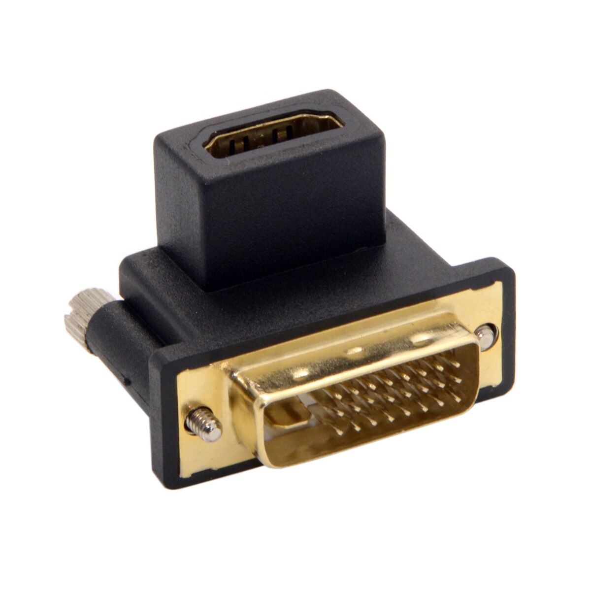 Oppvinklet 90 graders dvi hann til hdmi-kompatibel hunnadapter for datamaskin &amp; hdtv &amp; grafikkort