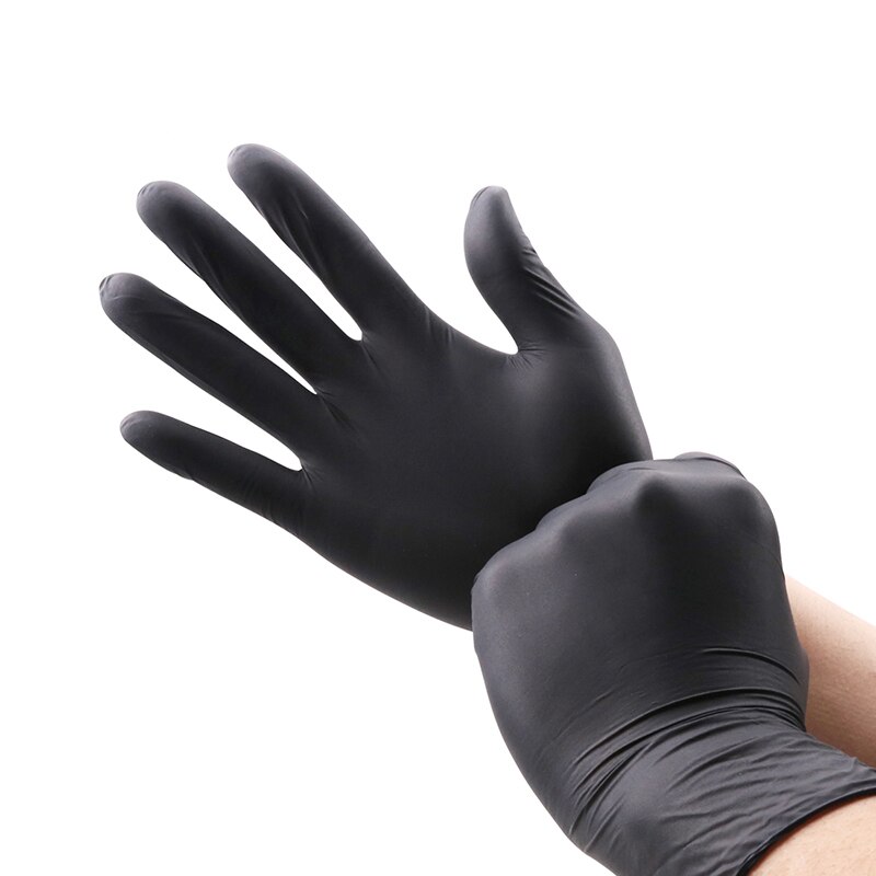 Wegwerp Nitril Handschoenen 100 Stuks Food Grade Waterdichte Allergievrij Schoon Veiligheid Werkhandschoenen Keuken Mechanic Synthetische Nitril: BLACK / S