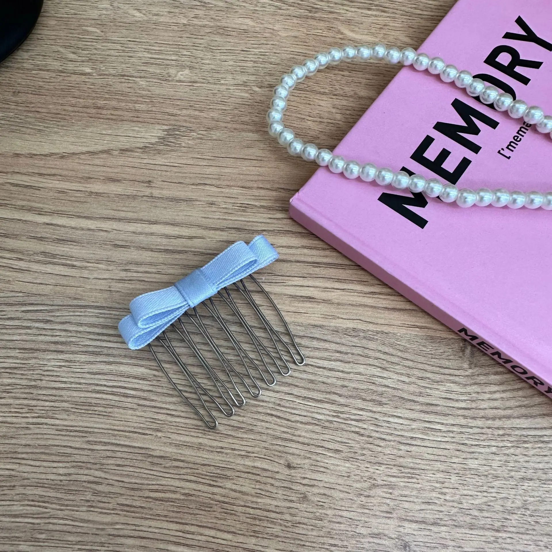 Prinsessenstijl Invoegen Kam Clip Vrouwen Meisjes Lieve Pony Clip Haarspelden Achterhoofd Hoofdtooi Gebroken Haar Afwerking Gereedschap Haarclip: Blauw