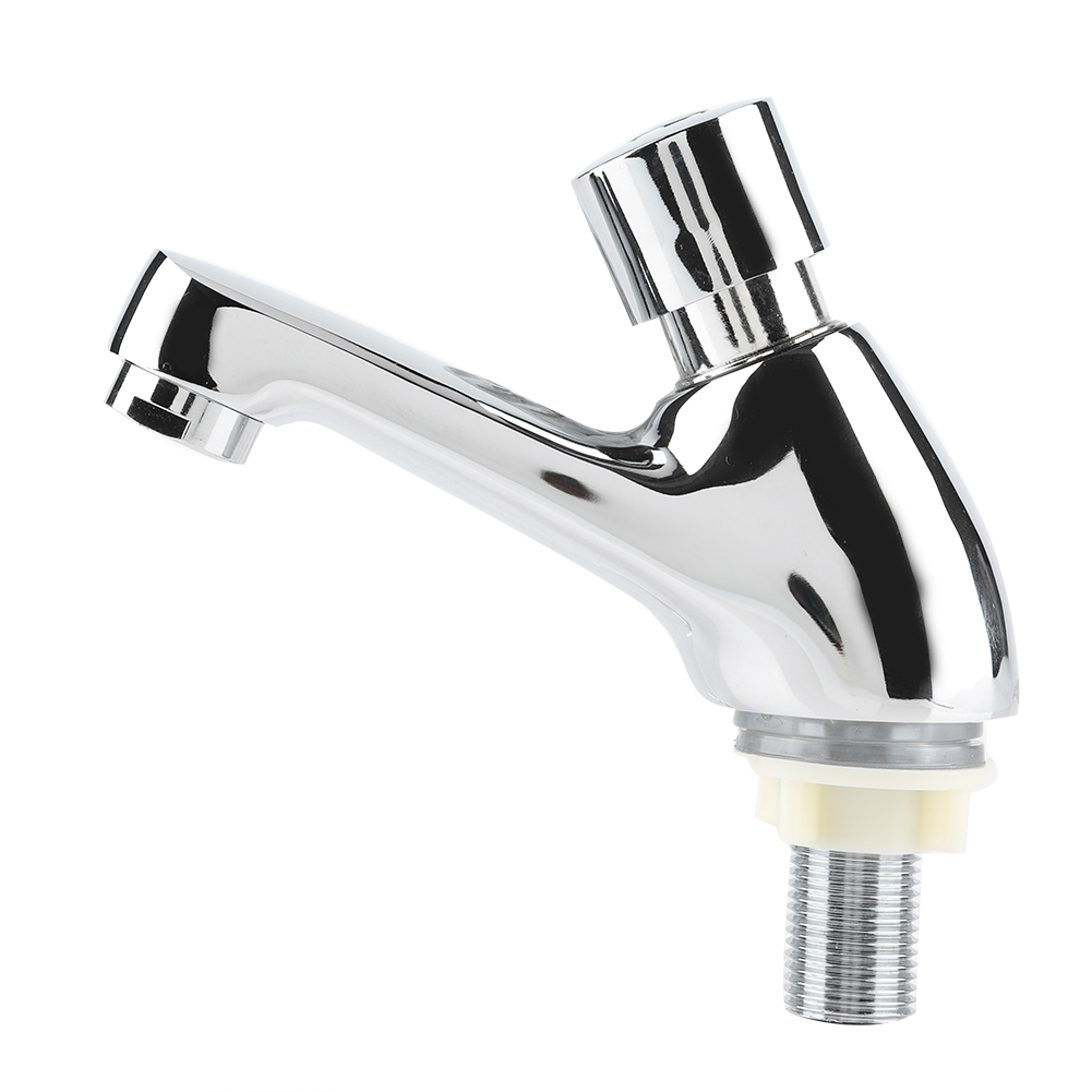 Basin Faucet Sink Tap Public Ktchen Bathroom Chrome Plated Self Closing Water Saving Time Delay Basin Sink Tap Faucet Faucet