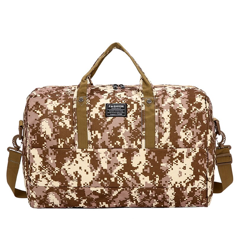 Sac de voyage à main grand Volume | Sac de Camouflage, sac de sport rétro: Camouflage Brown