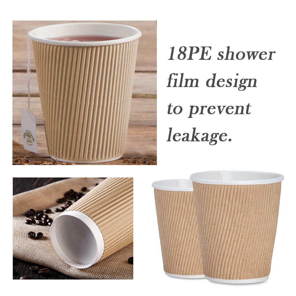 Paper 50 Pack 8/12 Oz Paper Cups White Disposable White Coffee Paper Cups Milk Tea Without Covered